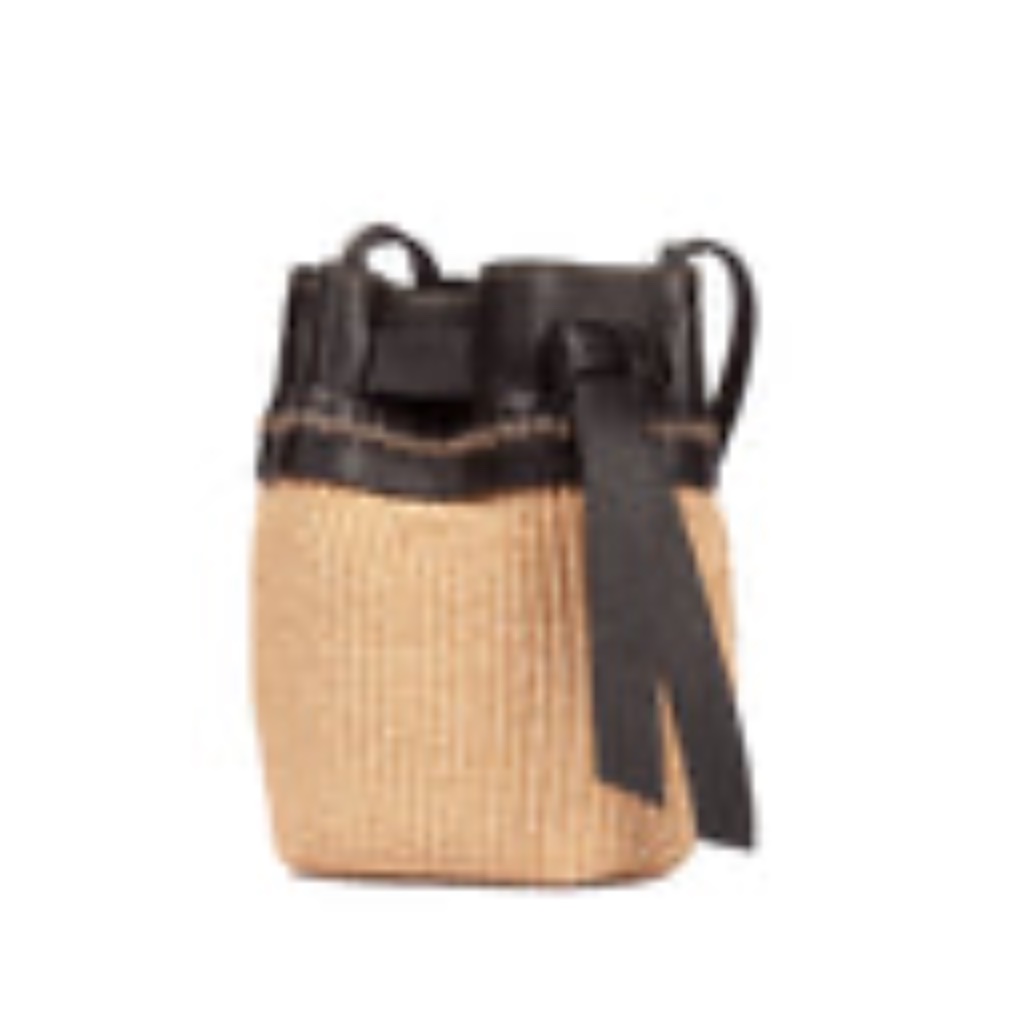 Roberta Gandolfi 8000 Ambra Mini - Fabric And Calfskin Black Bucket Bag